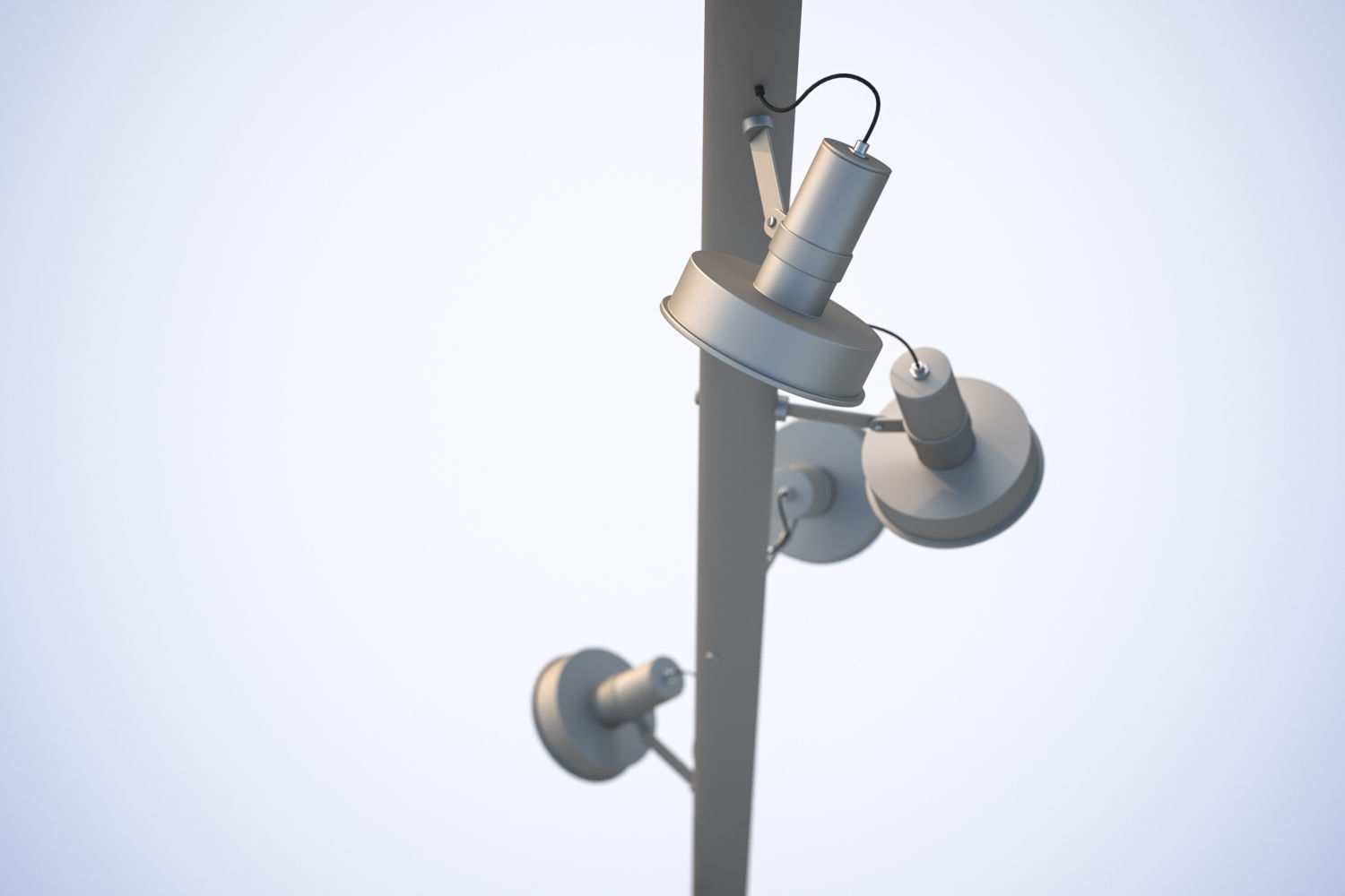 Lighting pole with many luminaires 3D model_3