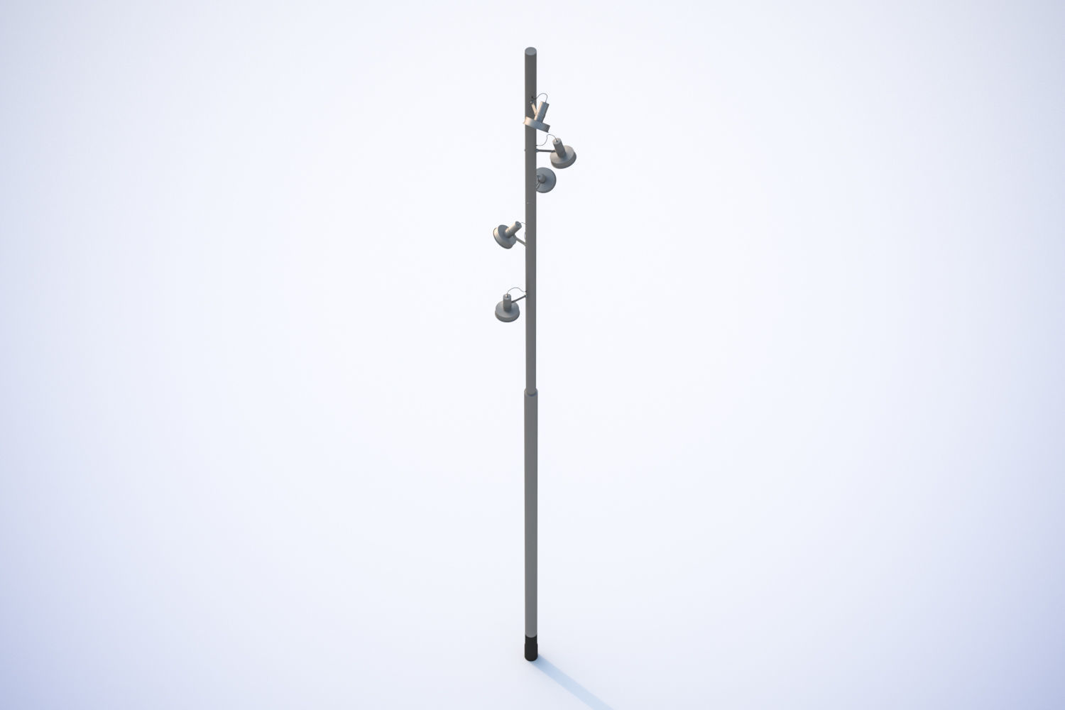 Lighting pole with many luminaires 3D model_1