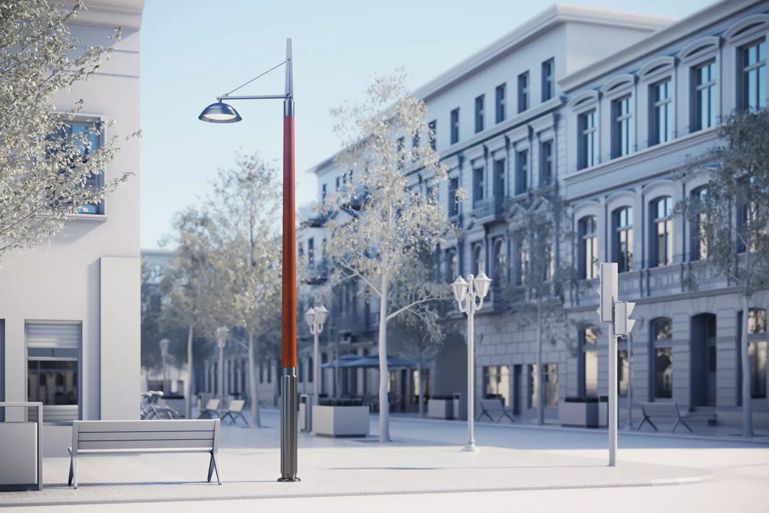 Single pole lighting 3D model_0