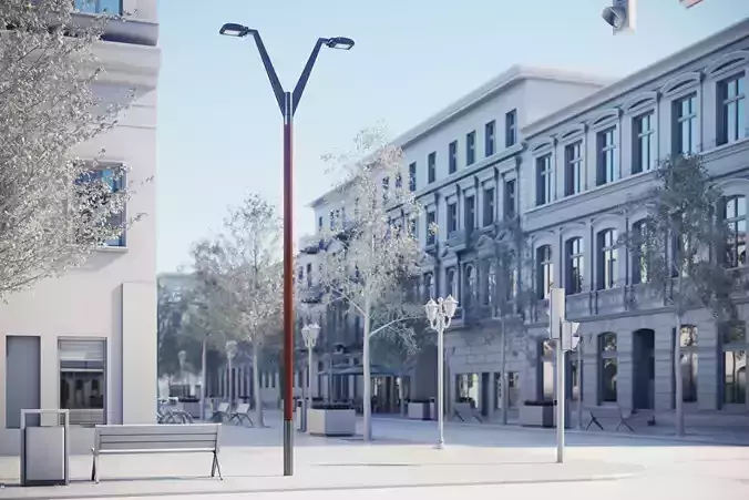 Double classic street lamp