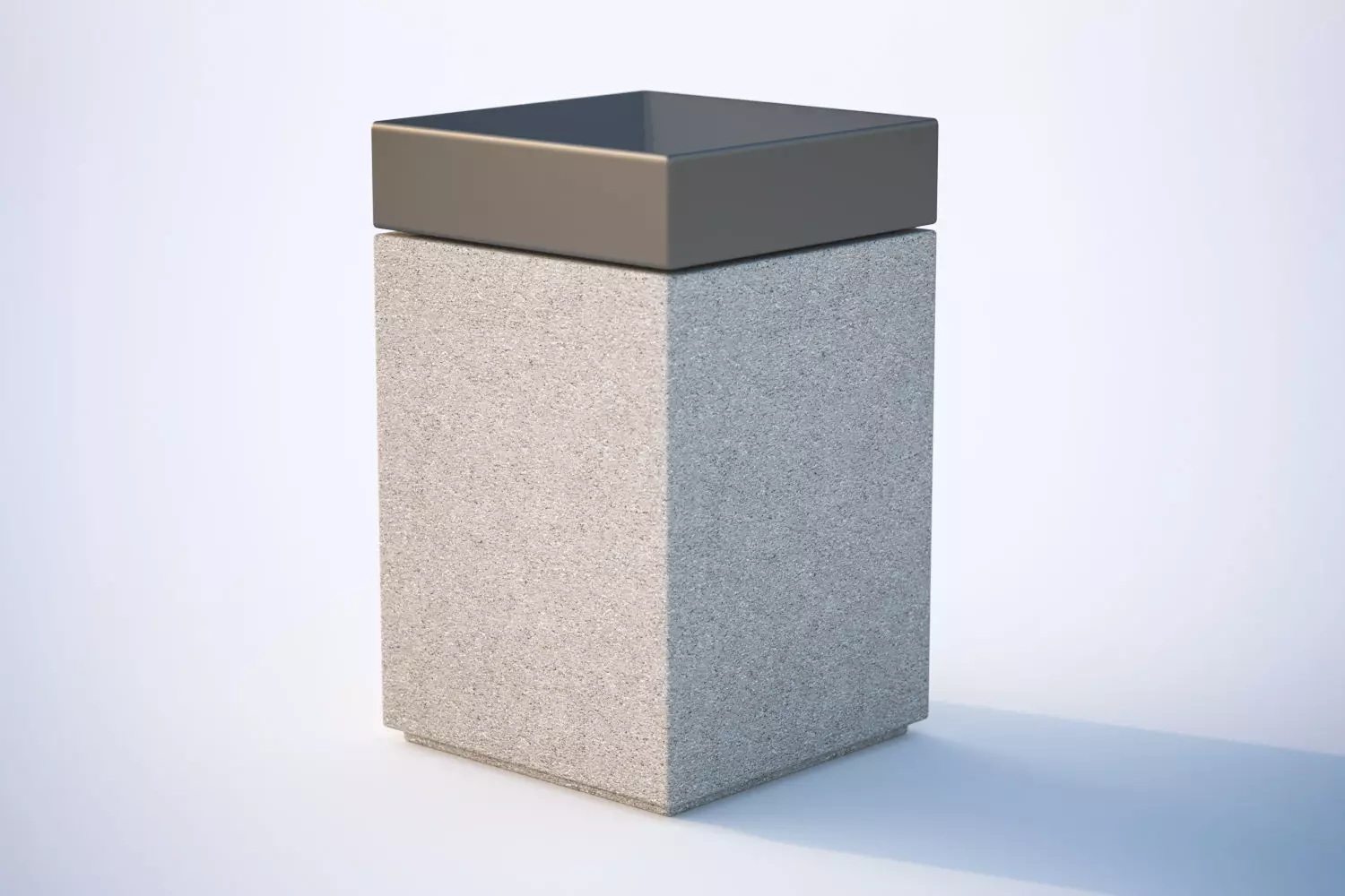 Simply concrete shell basket 3D model_0