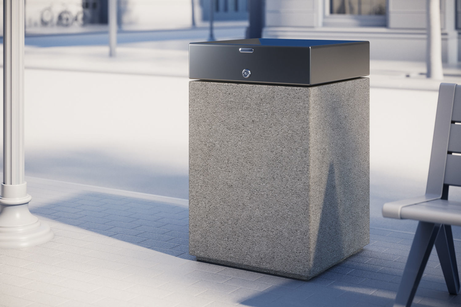 Simply concrete shell basket 3D model_1