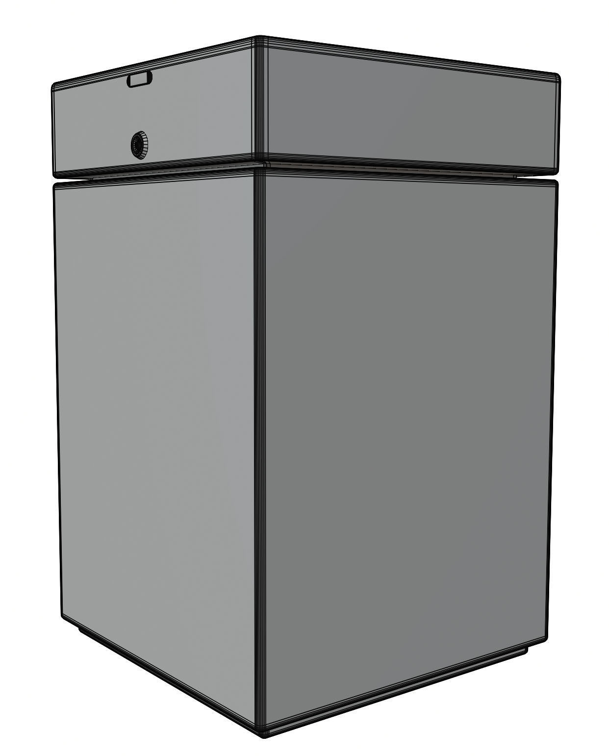 Simply concrete shell basket 3D model_8