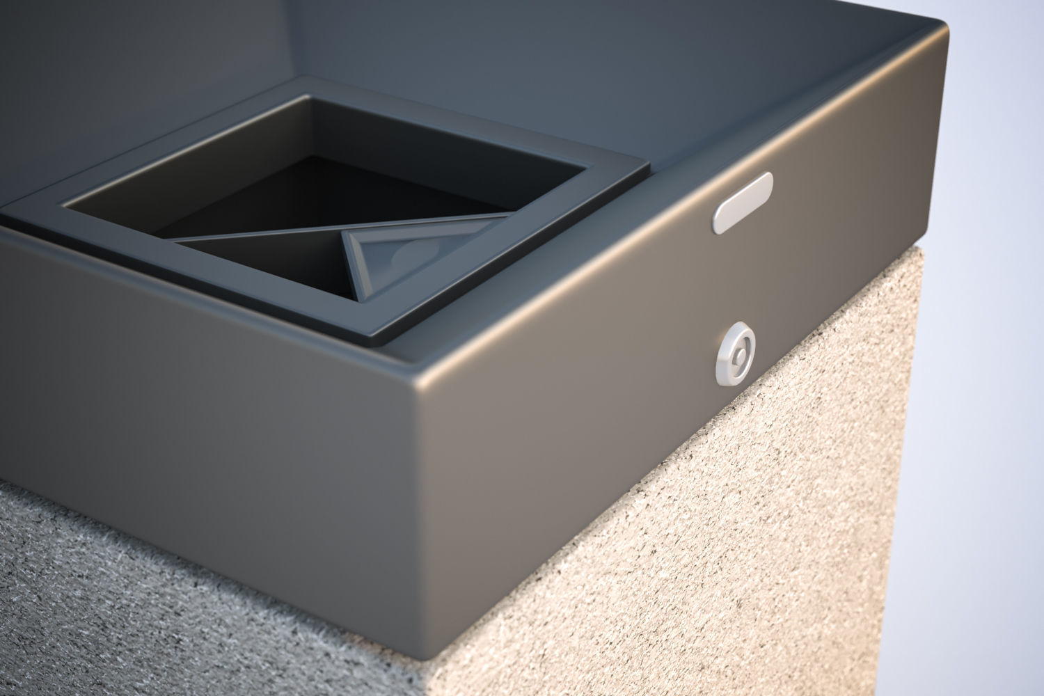 Simply concrete shell basket 3D model_3