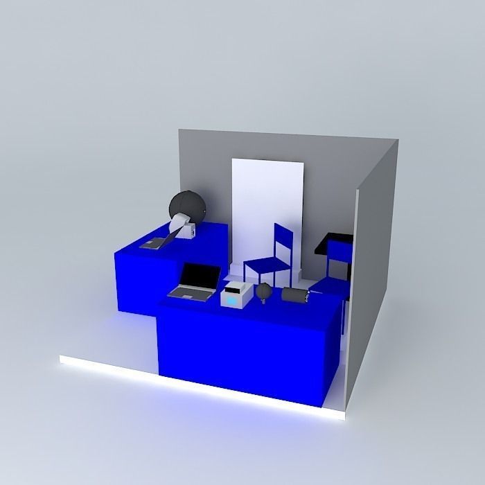 SIL booth setup Free 3D model_1