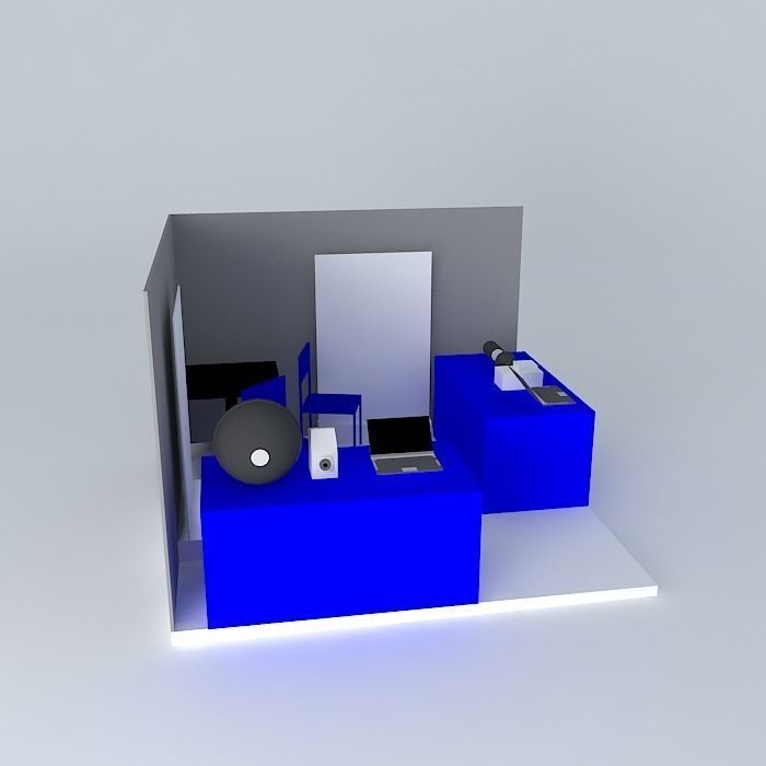 SIL booth setup Free 3D model_2