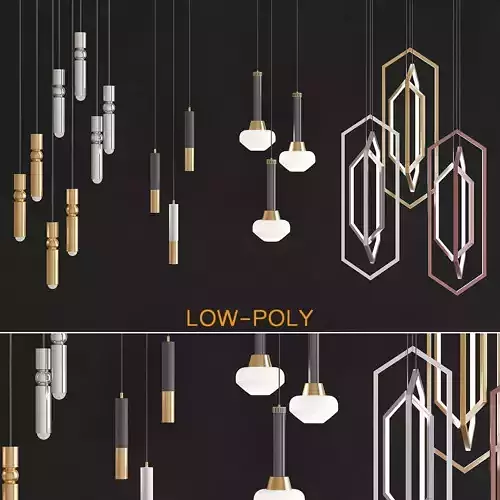 Four Hanging Light 3d model
