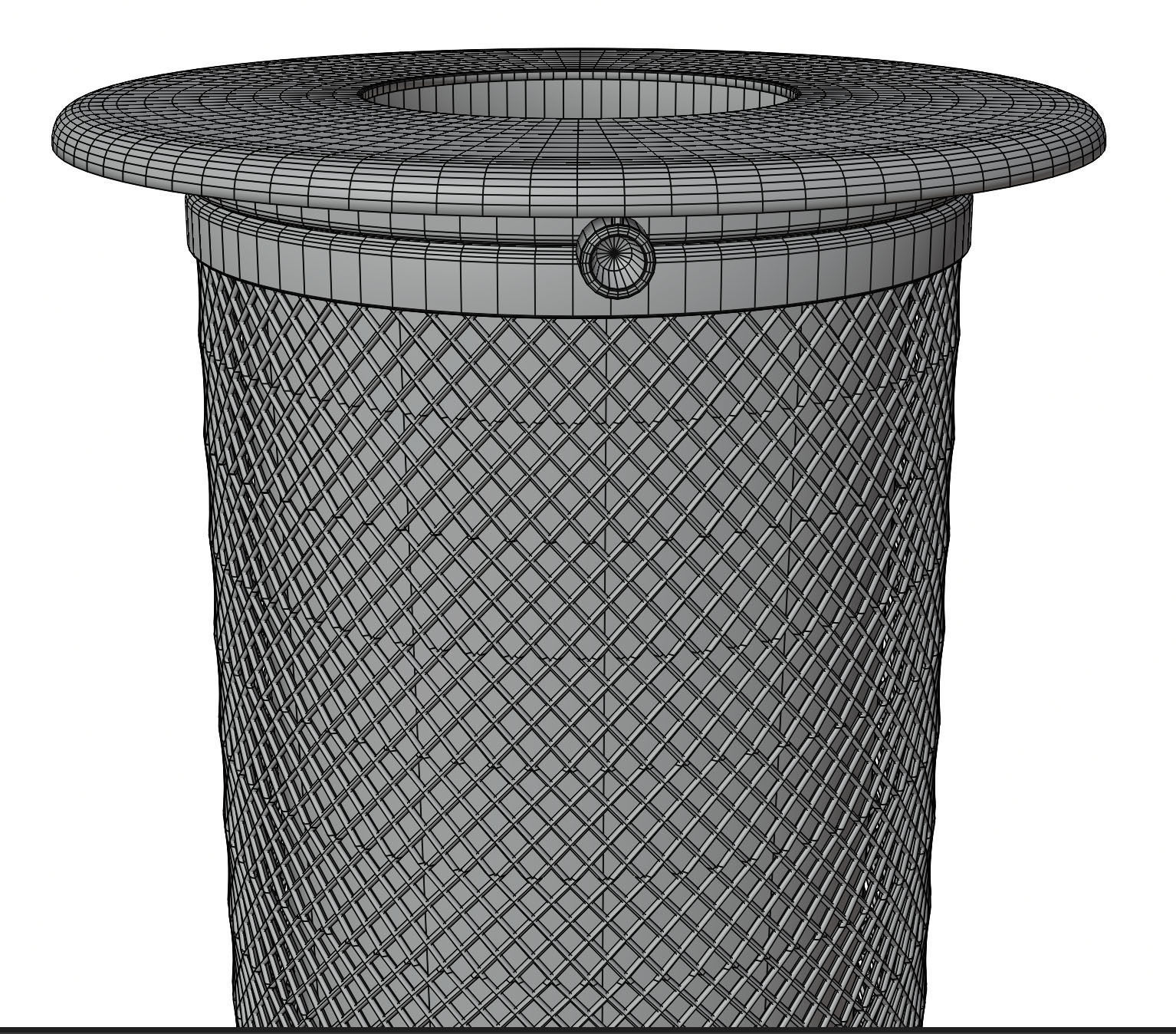 Trash bin made of metal mesh 3D model_8