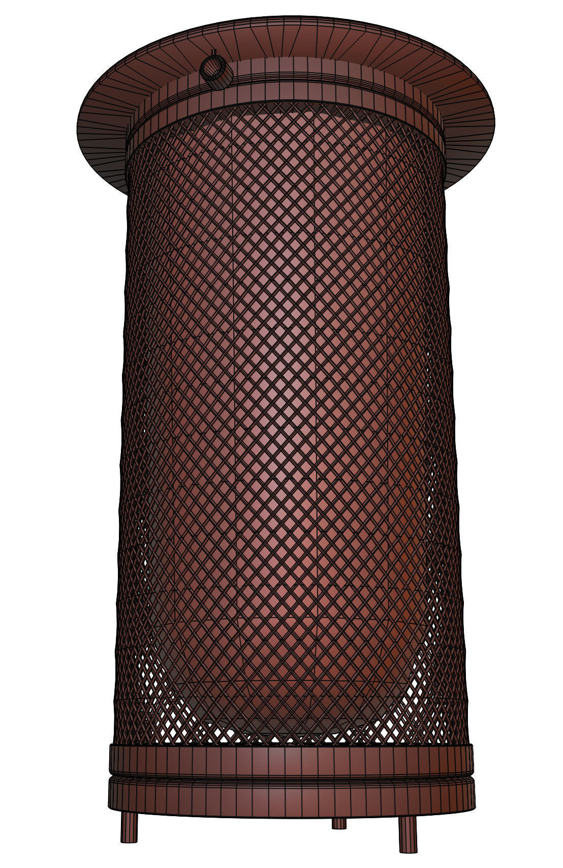 Trash bin made of metal mesh 3D model_14