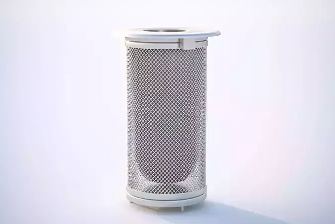Trash bin made of metal mesh 3D model