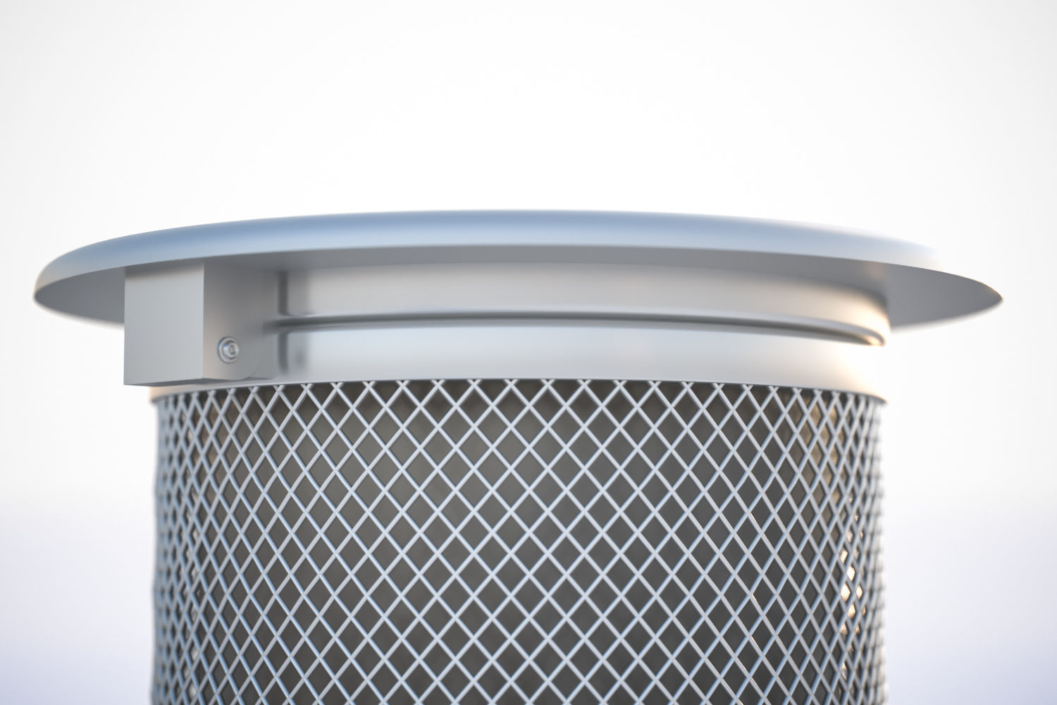 Trash bin made of metal mesh 3D model_3