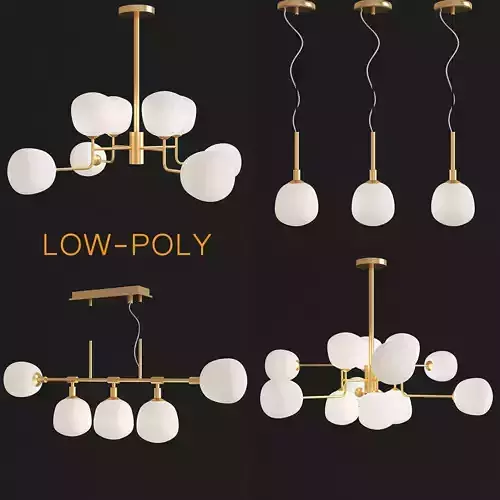 Marais Linear And Marais Round Chandelier 3d model Low-poly 3D model