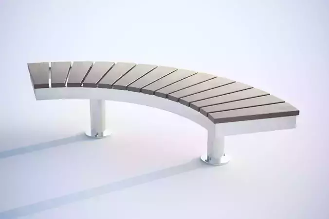 Bench with wavy seat 3D model