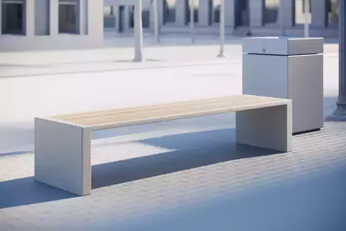 Simple street bench