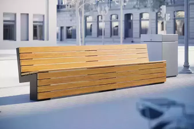 Bench with wooden panels