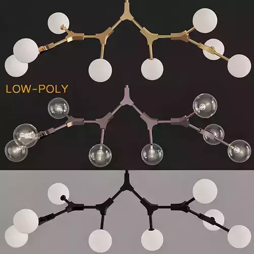 Lindsey Modern Lustre G4 Led Chandelier 3d model