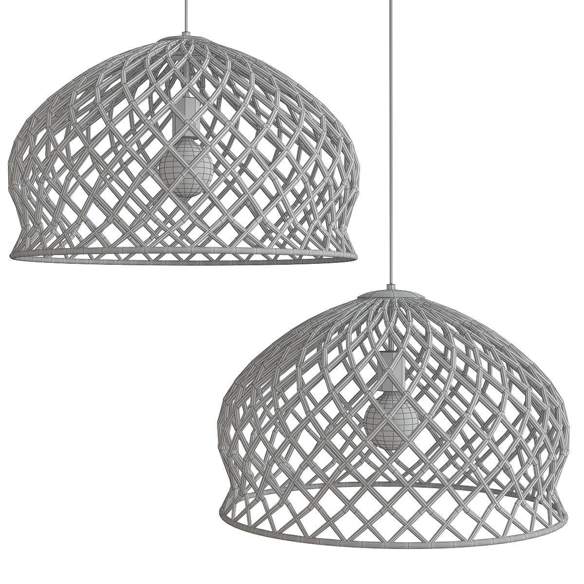 Metall pendant lamp 3d model Low-poly 3D model_1