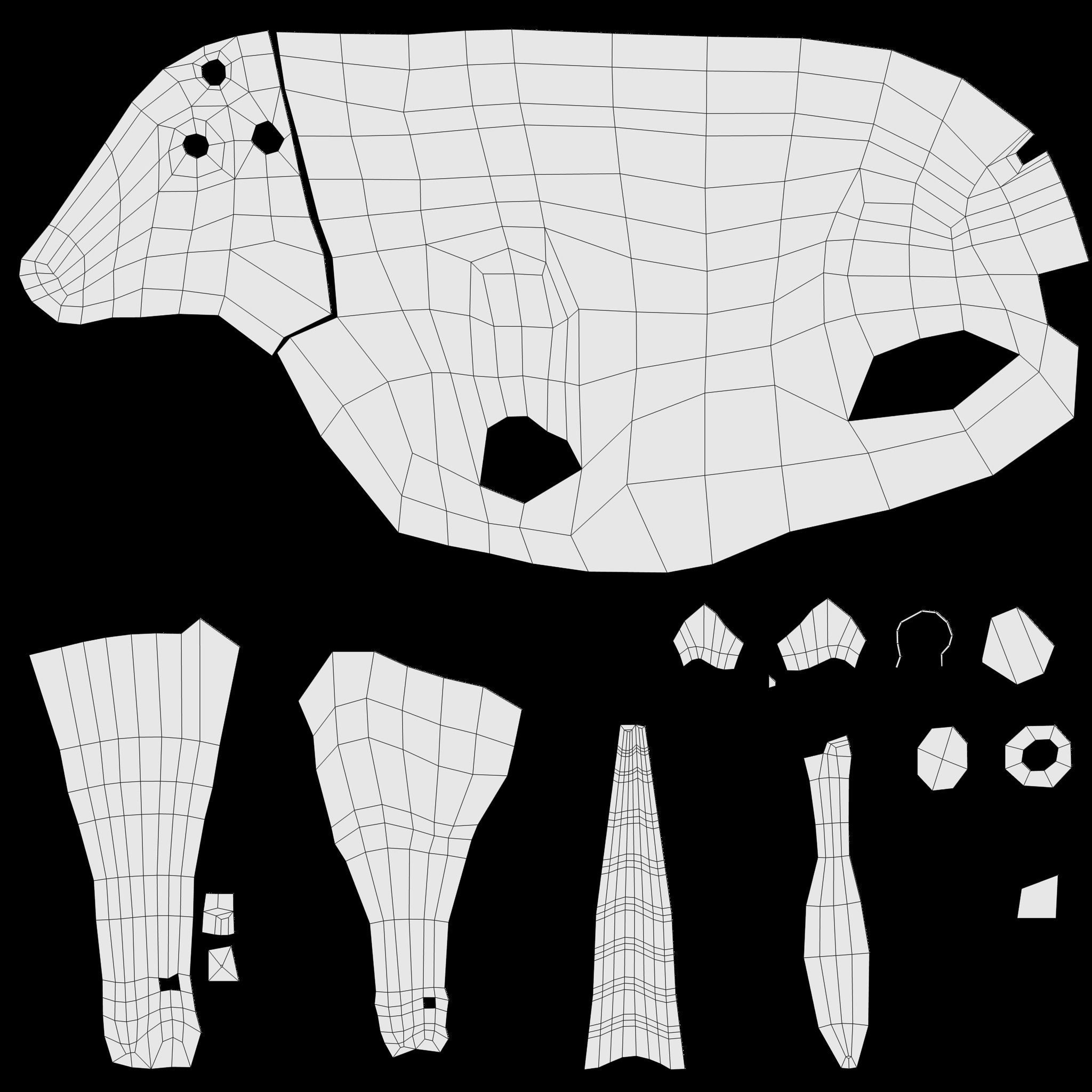 Low Poly Cartoon Gemsbok Oryx Gazella Low-poly 3D model_19