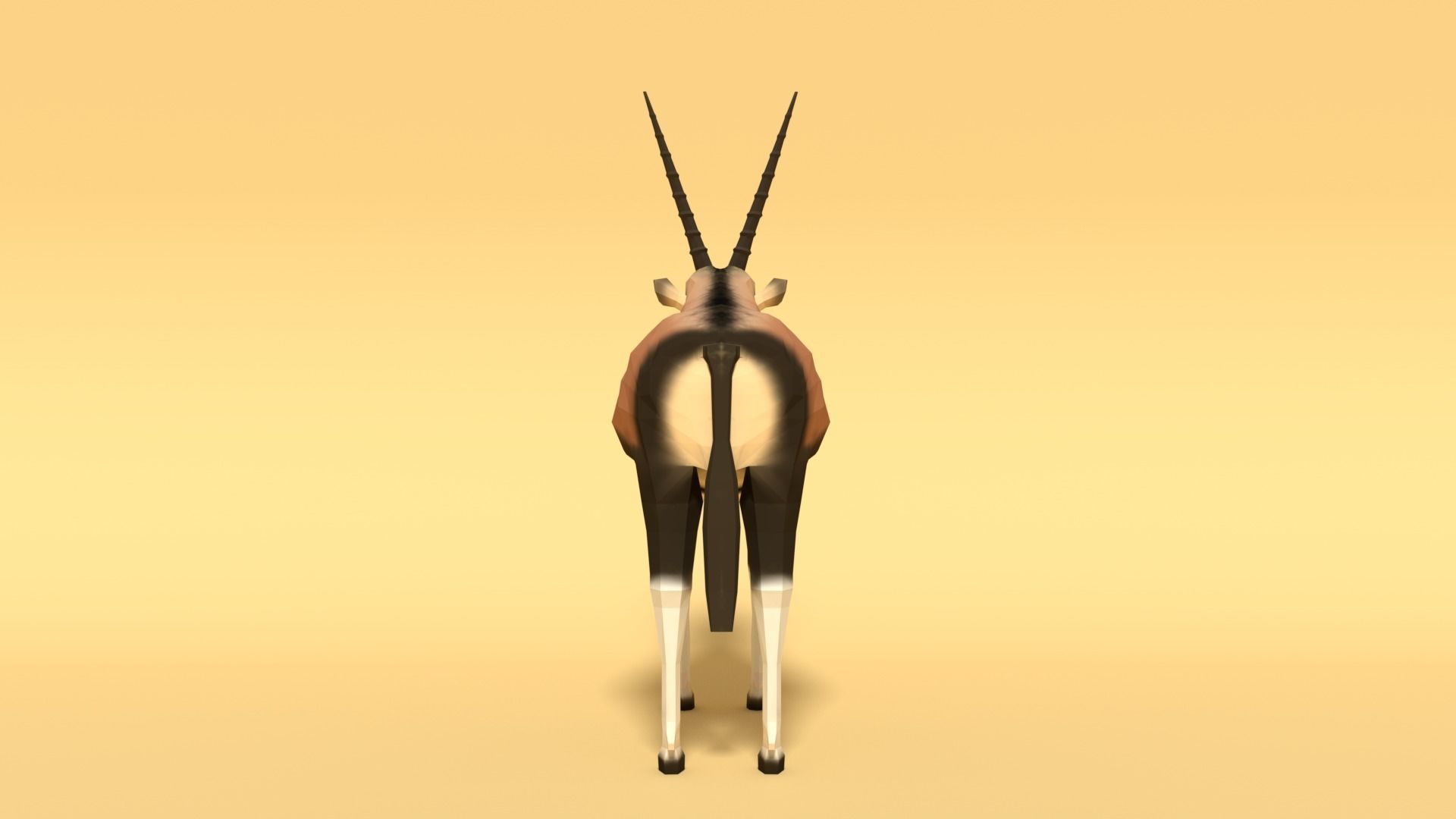 Low Poly Cartoon Gemsbok Oryx Gazella Low-poly 3D model_6