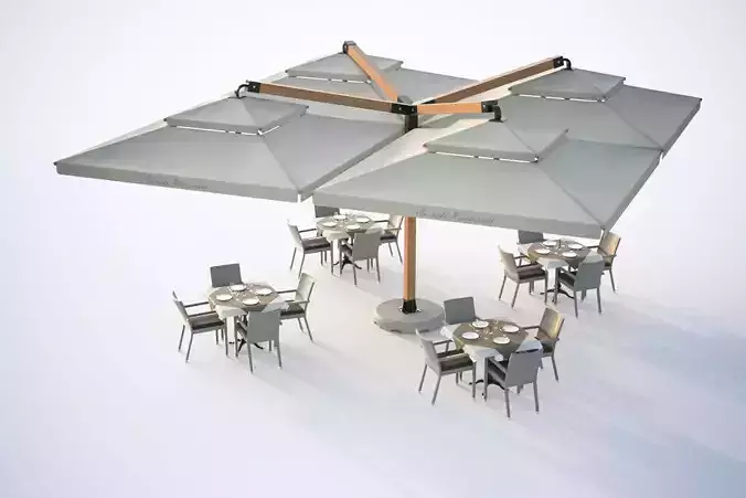 Outdoor restaurant tables 3D model
