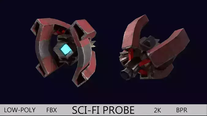 SCI-FI PROBE  Low-poly 3D model