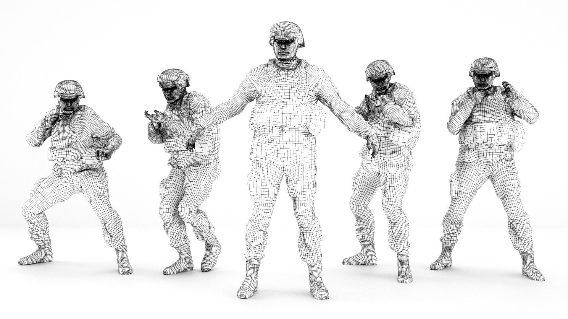 Animated American soldier in ACU 14 Low-poly 3D model_8