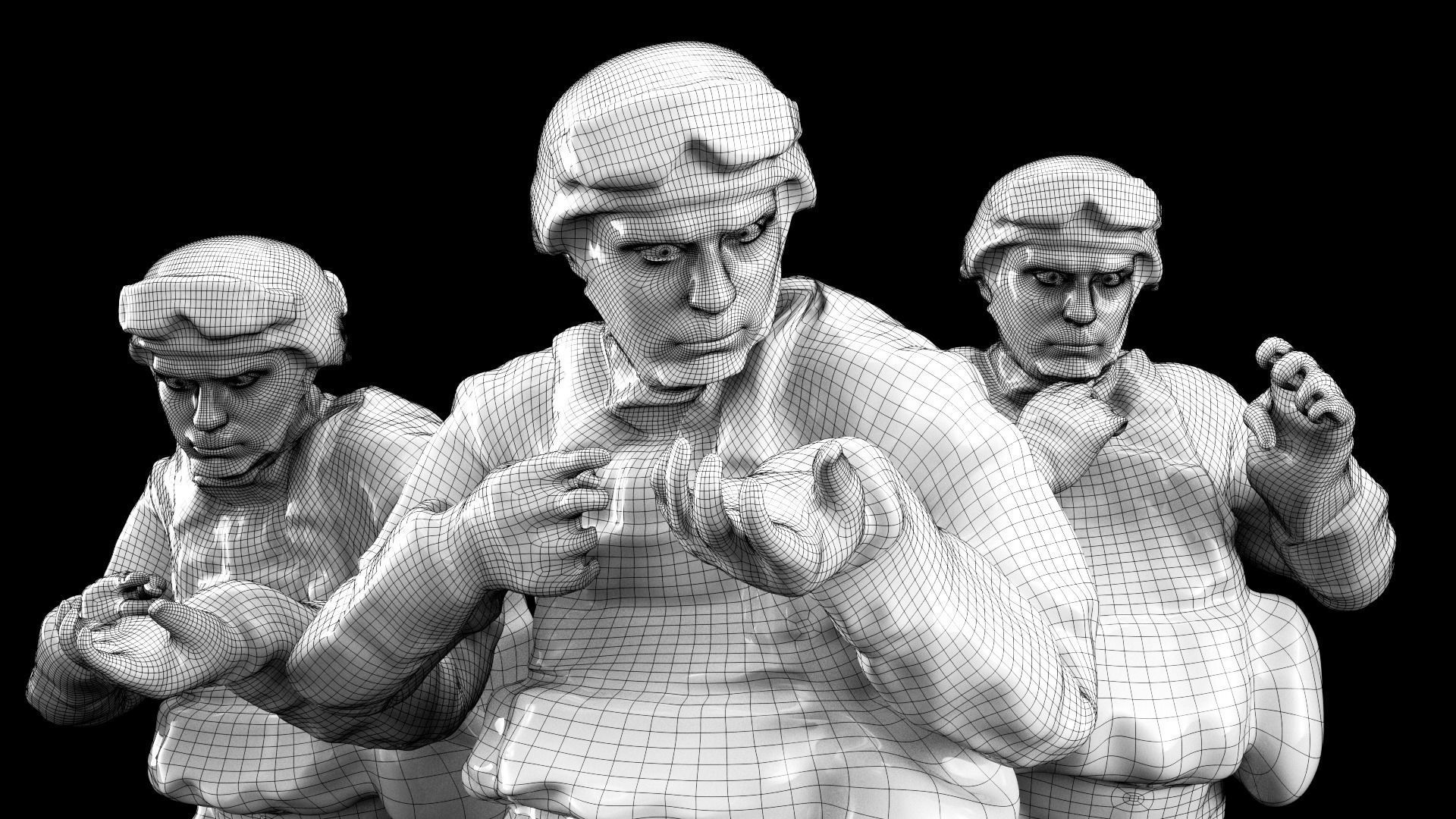 Animated American soldier in ACU 14 Low-poly 3D model_11