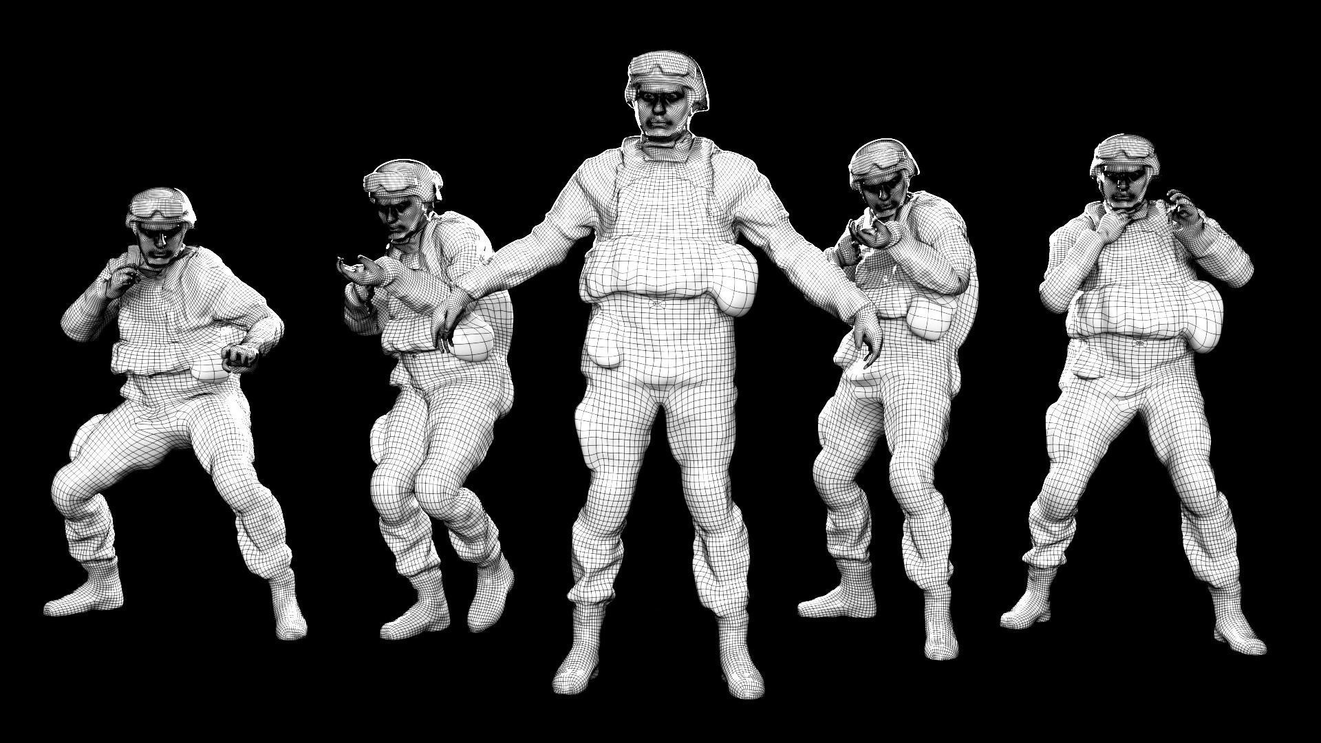 Animated American soldier in ACU 14 Low-poly 3D model_10