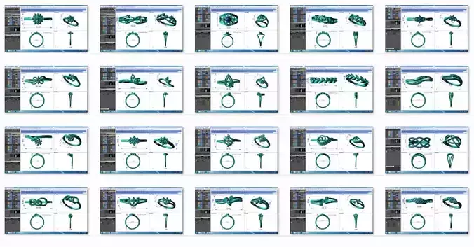 20 Light Weight Women ring 3dm detail