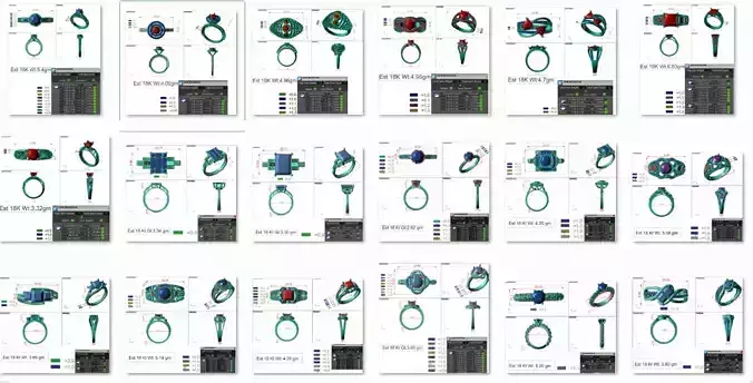 38 Women solitaire ring 3dm render detail bulk collection 