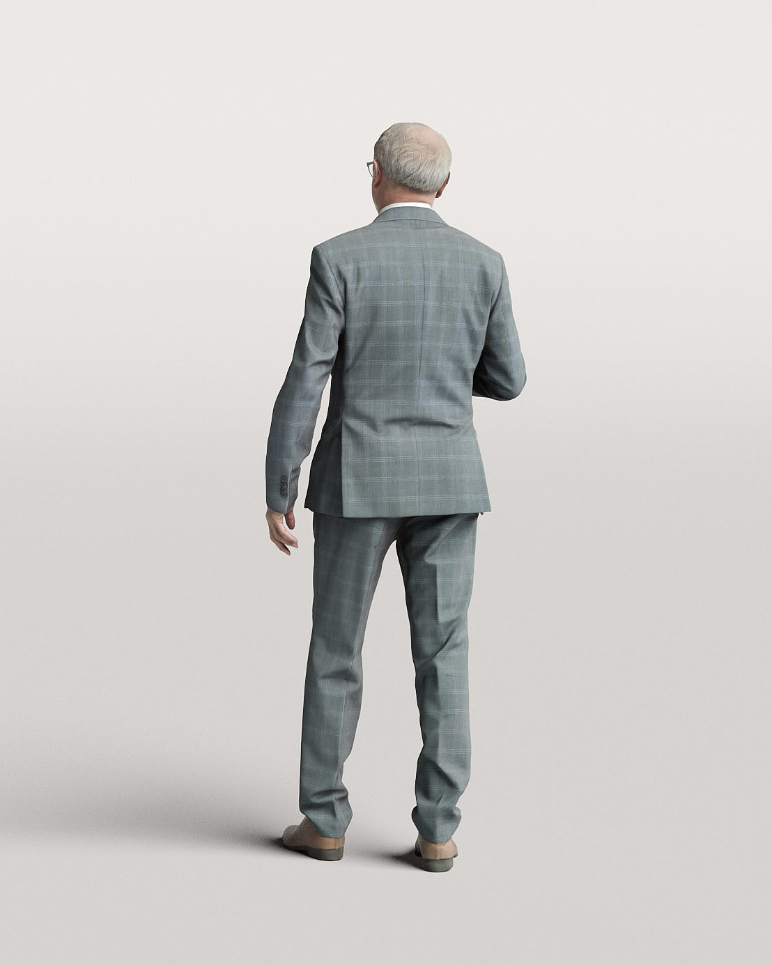 Humano Elegant business man in a suit standing and talking 0111 3D model_2