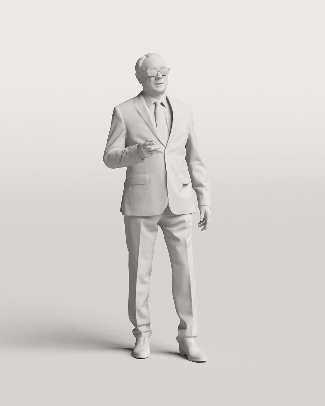 Humano Elegant business man in a suit standing and talking 0111 3D model_3