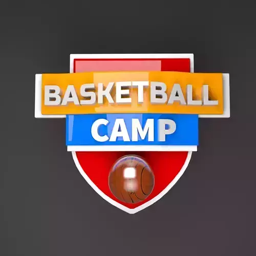 3D Badge basketball camp logo Free low-poly 3D model