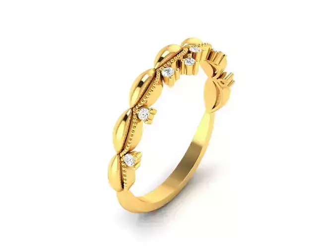 Women Band Ring 3dm render detail