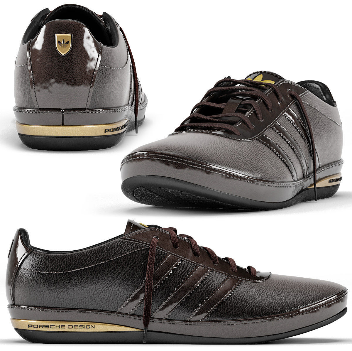Adidas Porsche Design S3 Leather Brown 3D model | CGTrader