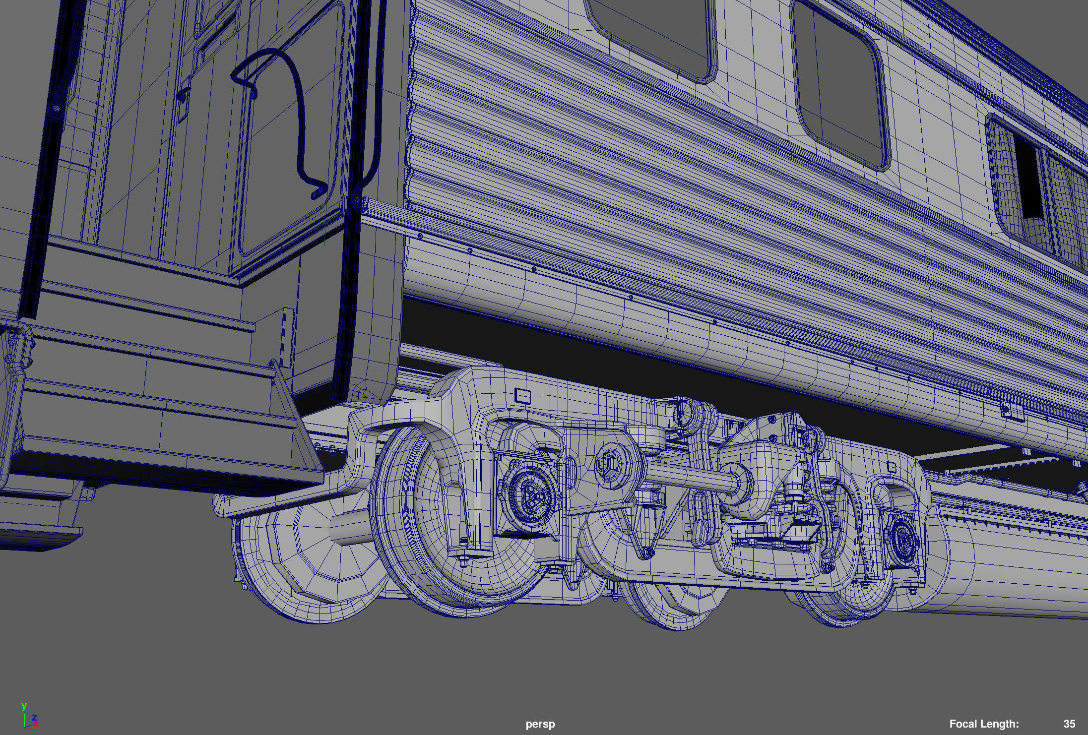 Amtrak Passenger Coach 3D model_3