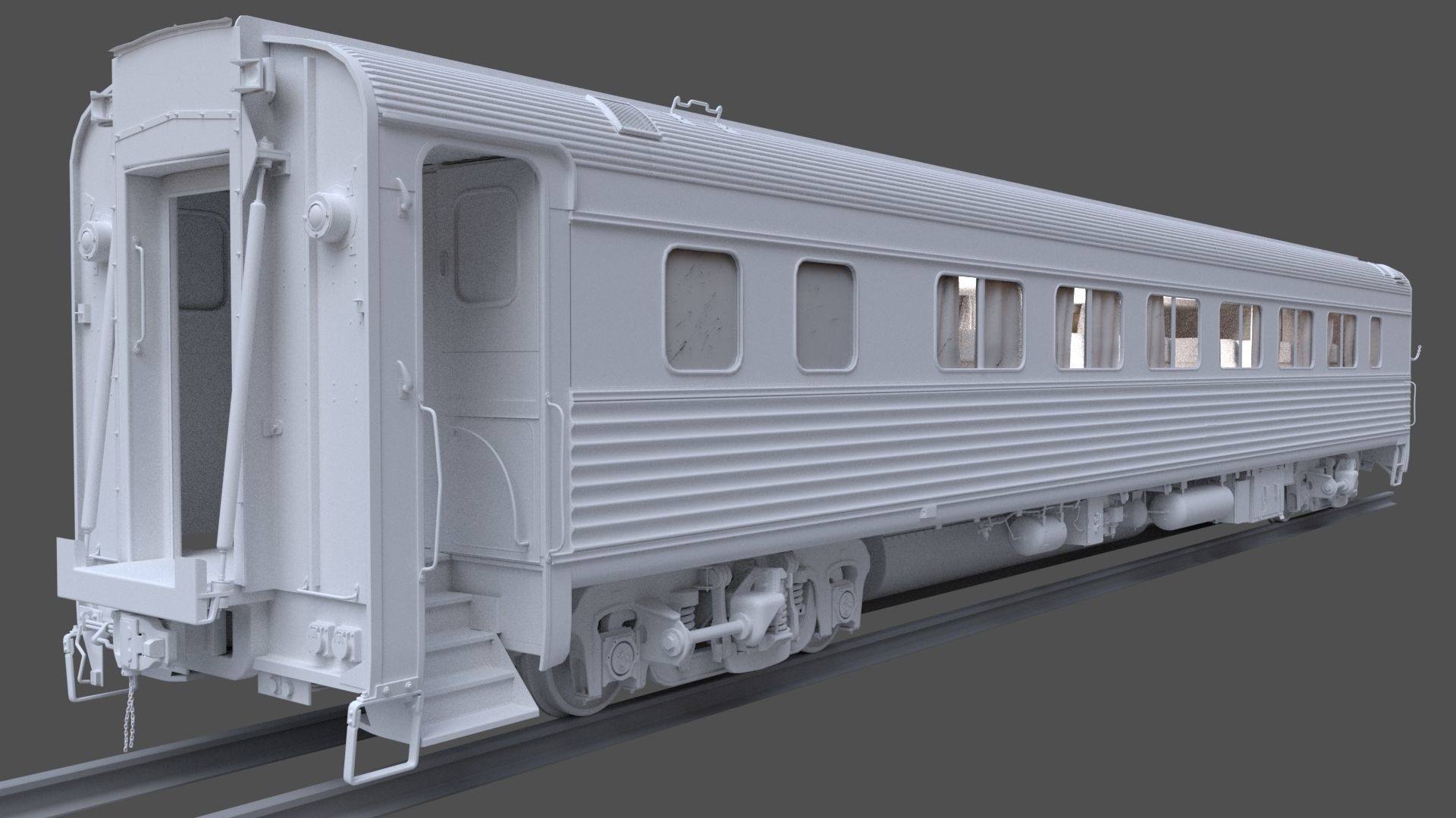 Amtrak Passenger Coach 3D model_11