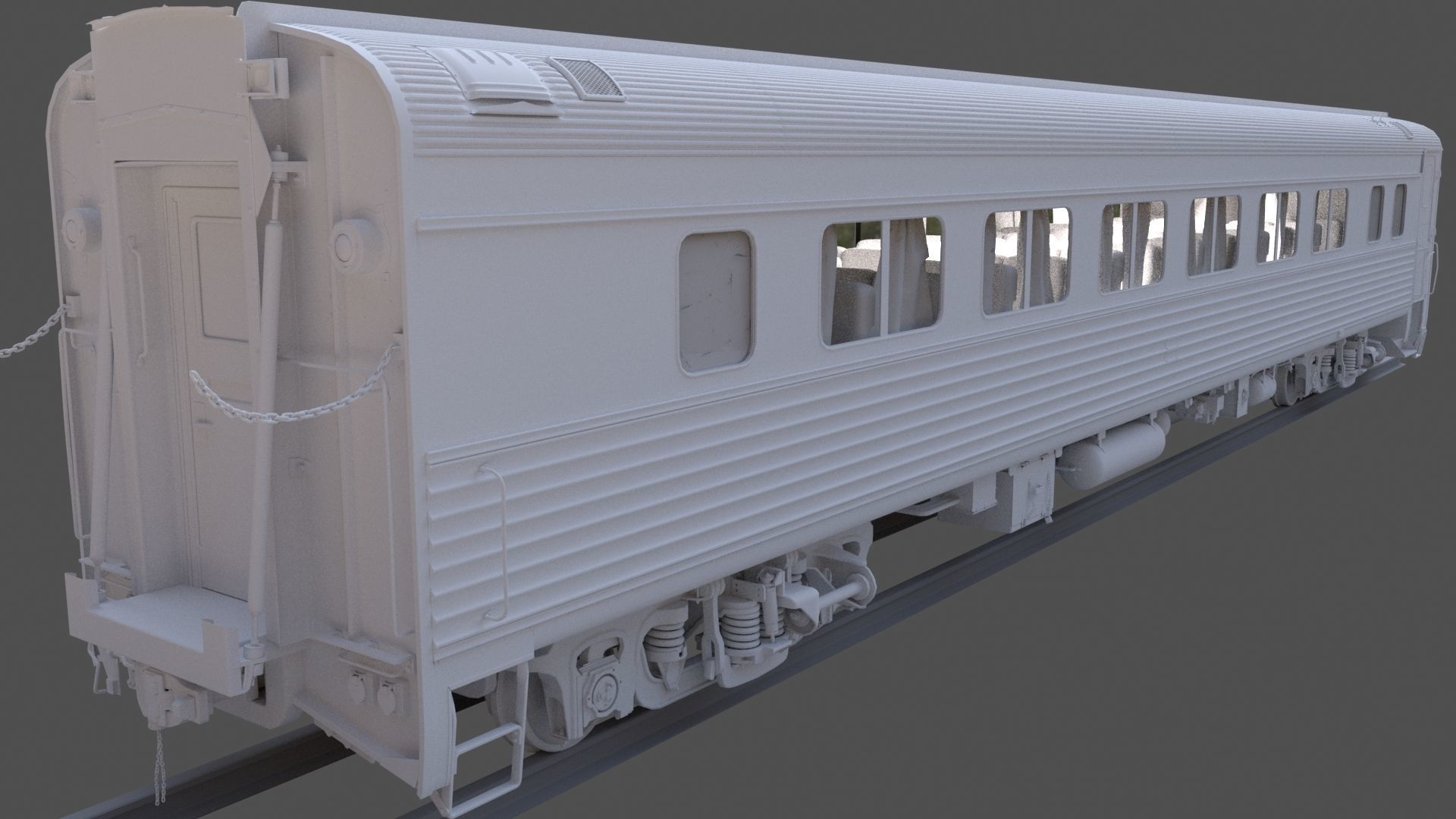 Amtrak Passenger Coach 3D model_9