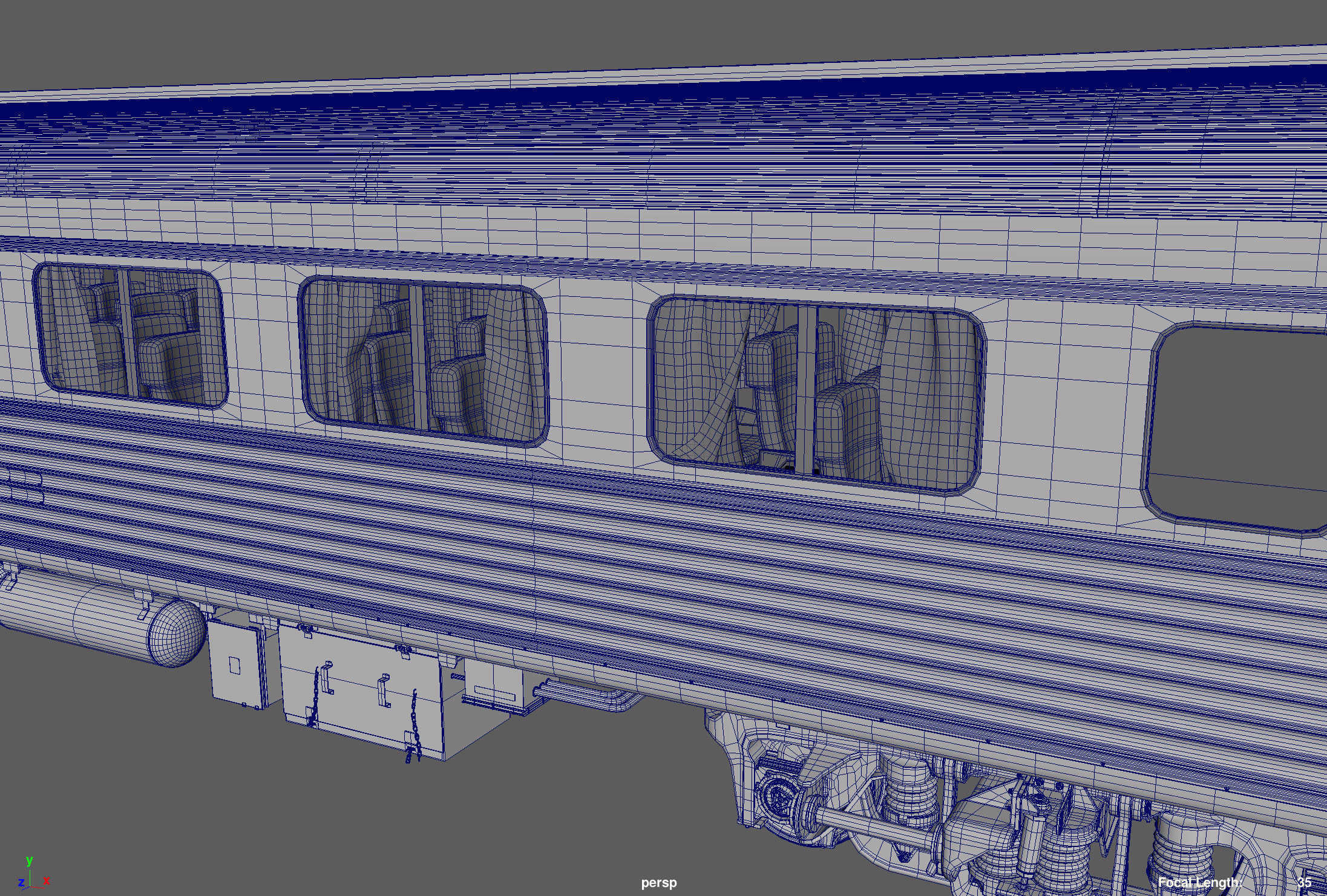 Amtrak Passenger Coach 3D model_2