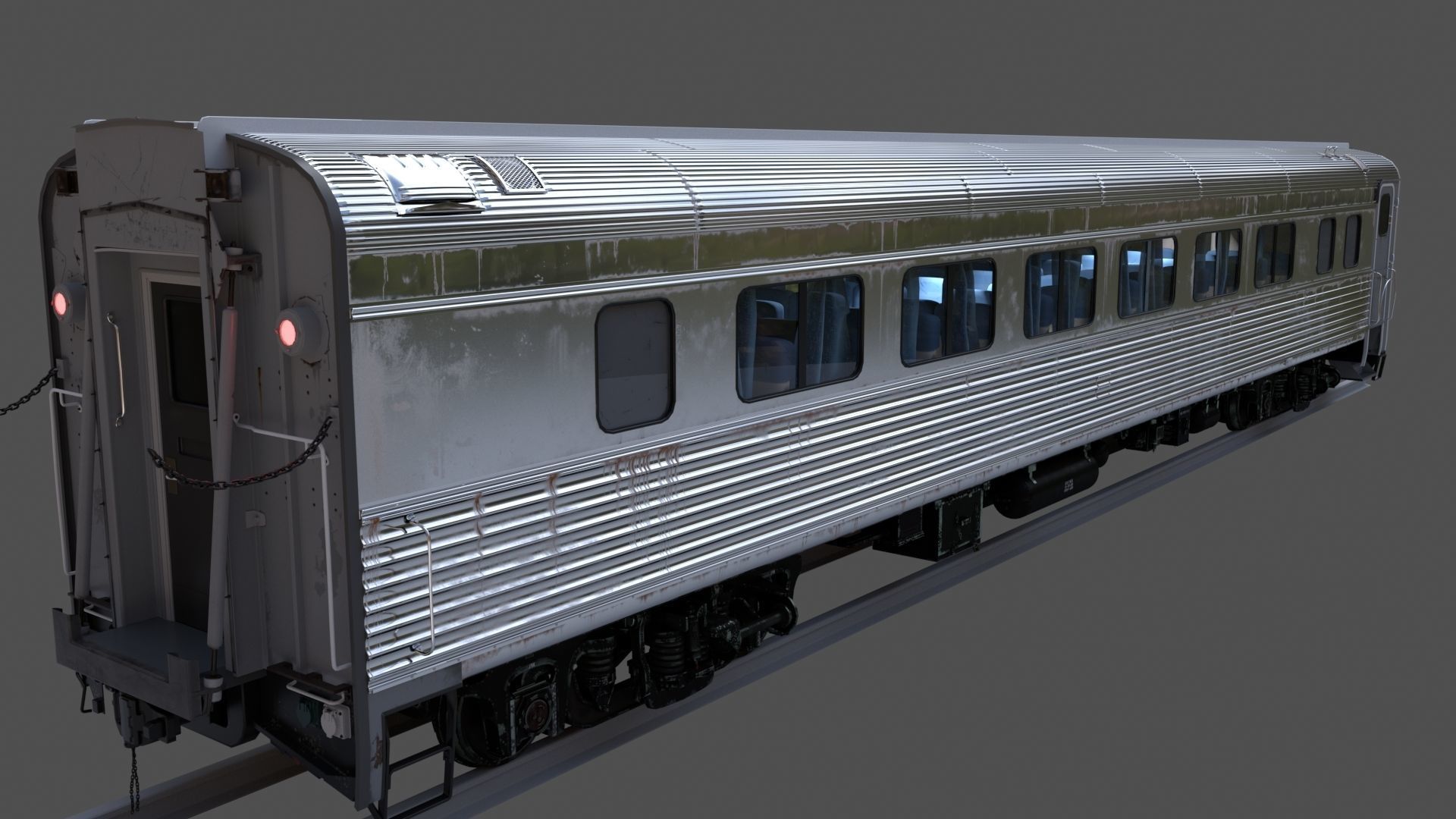 Amtrak Passenger Coach 3D model_1