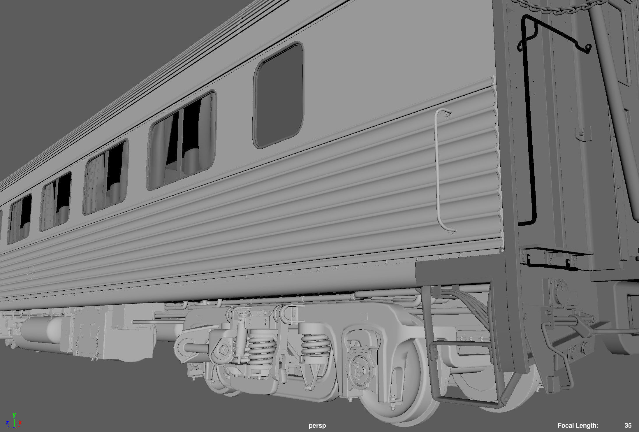 Amtrak Passenger Coach 3D model_5