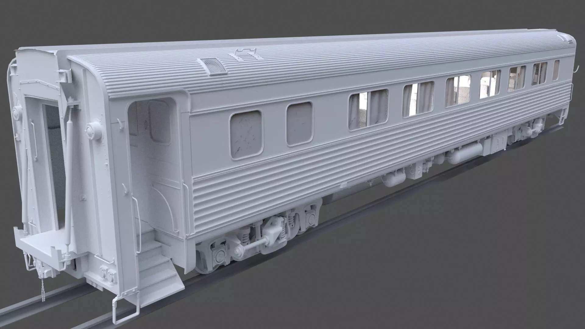 Amtrak Passenger Coach 3D model_0