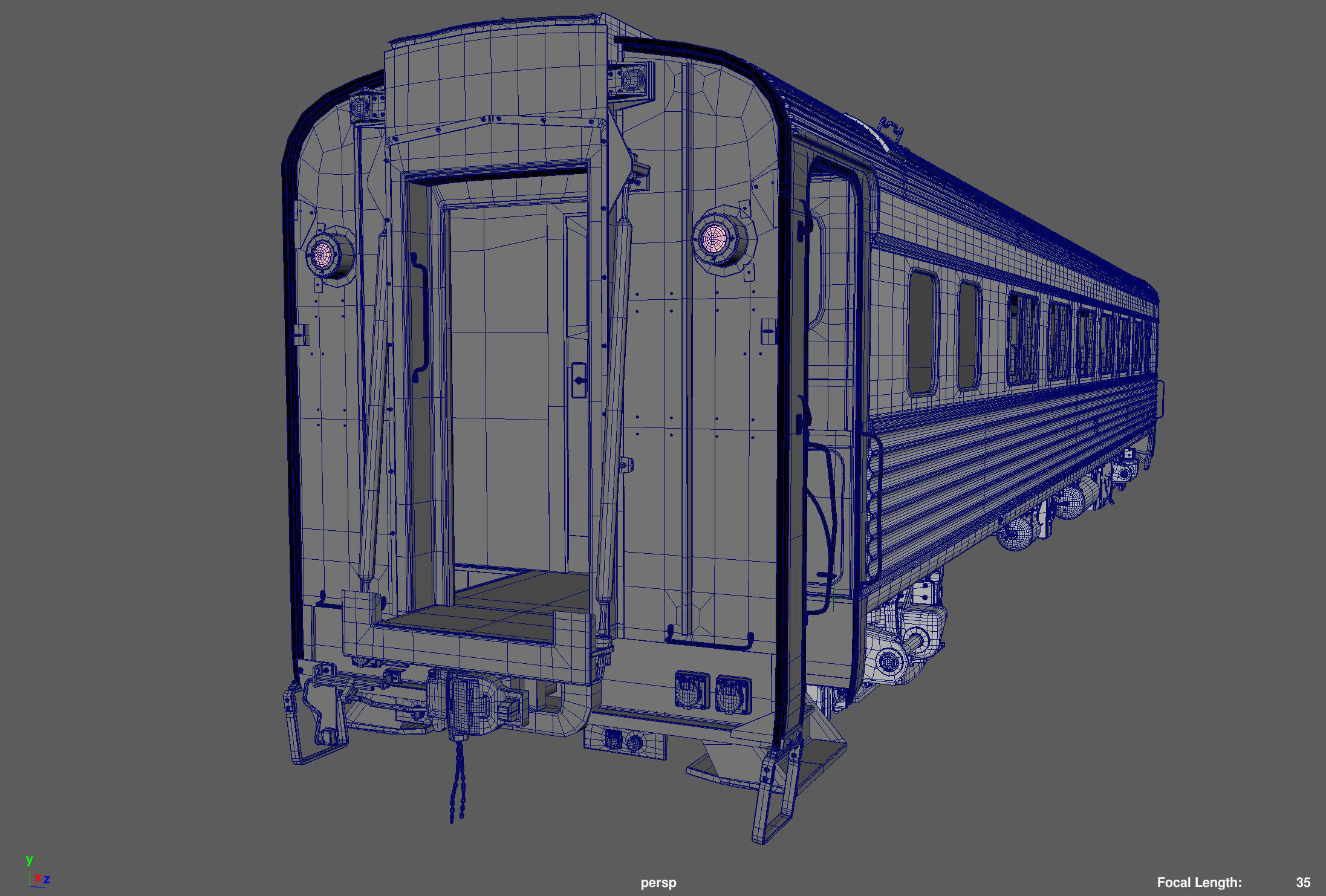 Amtrak Passenger Coach 3D model_4