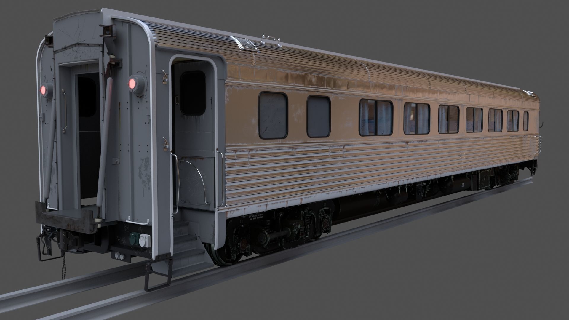 Amtrak Passenger Coach 3D model_12