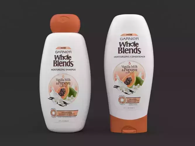 Garnier Whole Blends Moisturizing Shampoo and Conditioner 3D model