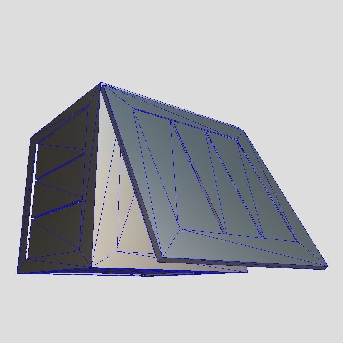 Wooden Box Low-poly 3D model_9