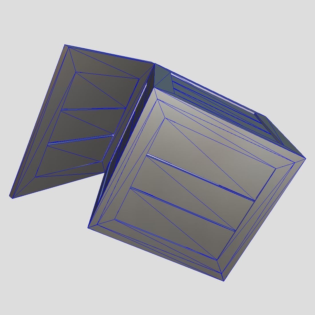 Wooden Box Low-poly 3D model_12