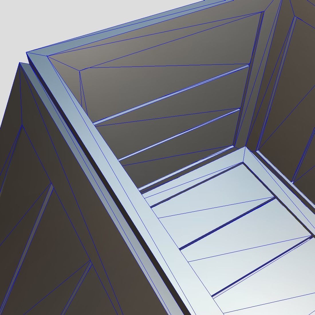 Wooden Box Low-poly 3D model_16