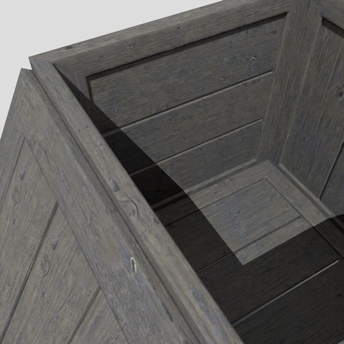 Wooden Box Low-poly 3D model_15