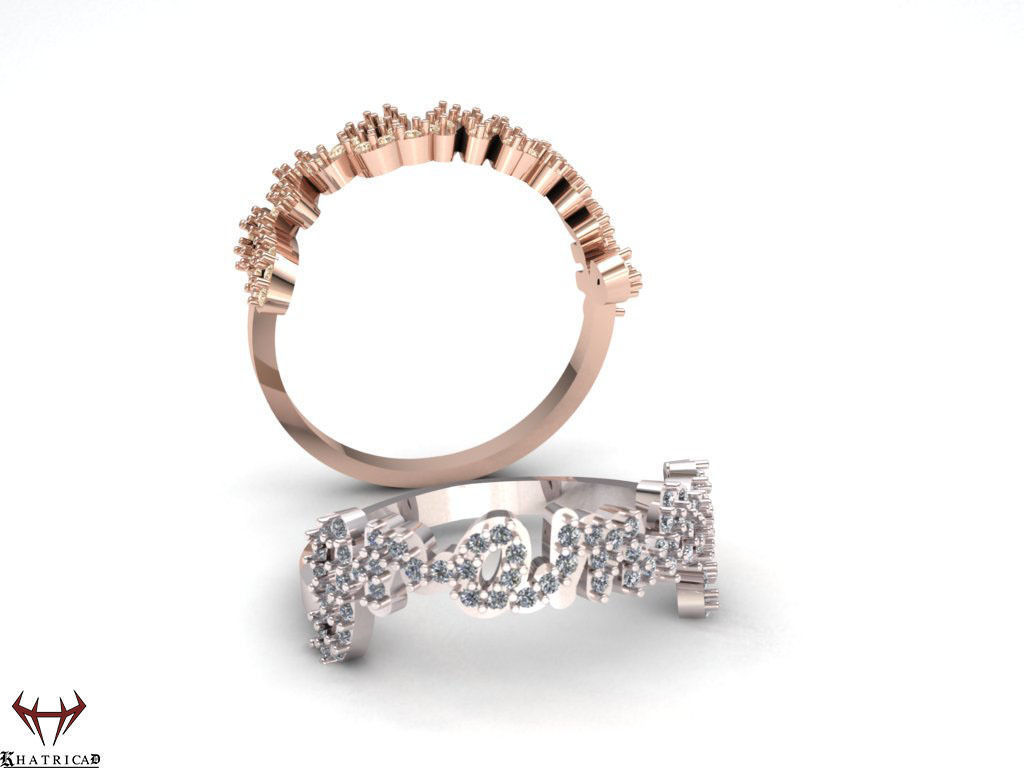 Alphabet Ring 3D print model_1